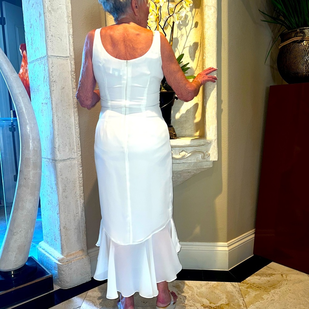 White Ruffle Midi Dress - Picture 7 of 8